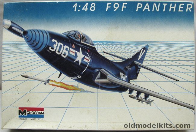 Monogram 1/48 Grumman F9F (A-5) Panther Jet With True Details and Eduard PE, 5456 plastic model kit